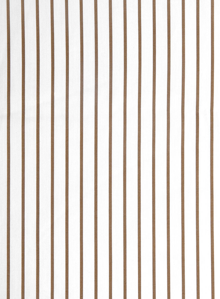 Italian Brown wide Stripe Shirt - StudioSuits
