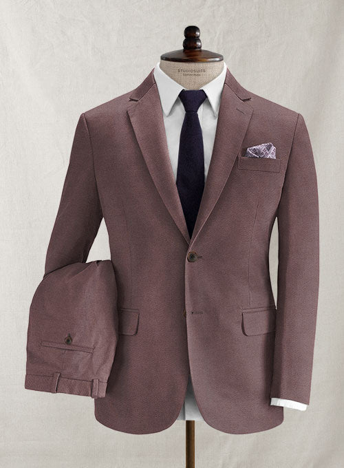 Italian Brushed Cotton Grape Wine Suit - StudioSuits