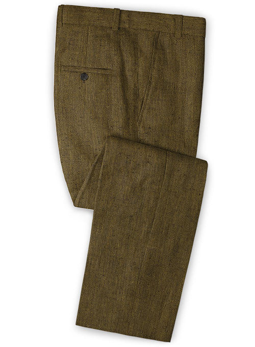 Italian Camello Linen Pants - StudioSuits