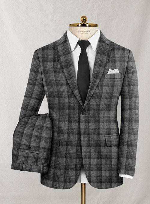 Italian Cashmere Scott Gray Checks Suit - StudioSuits