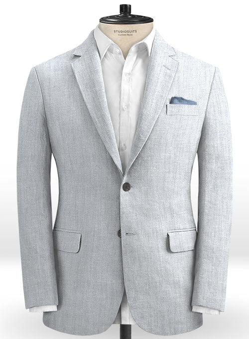 Italian Cloudy Herringbone Linen Suit - StudioSuits