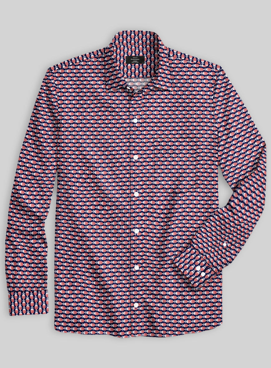 Italian Cotton Bait Fish Shirt - StudioSuits