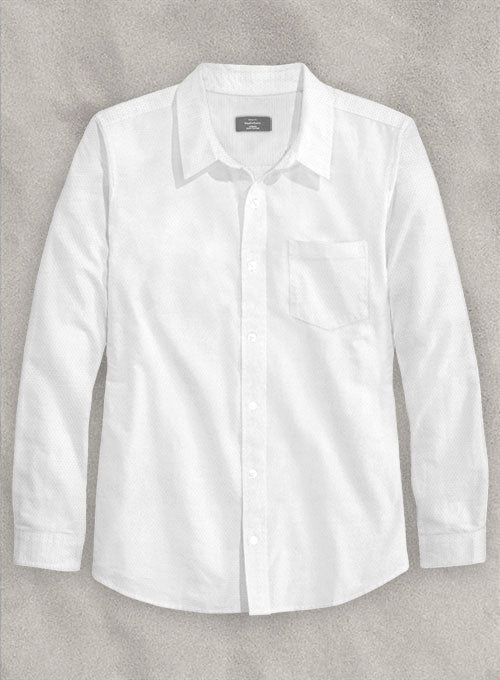 Italian Cotton Dobby Bressa White Shirt