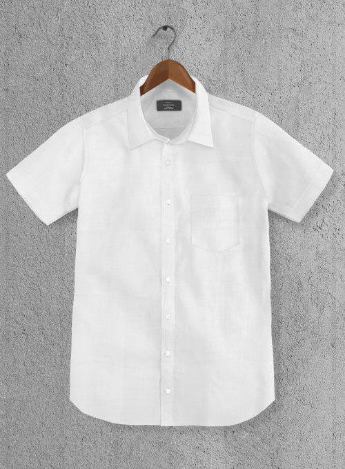 Italian Cotton Dobby Ishola White Shirt - StudioSuits