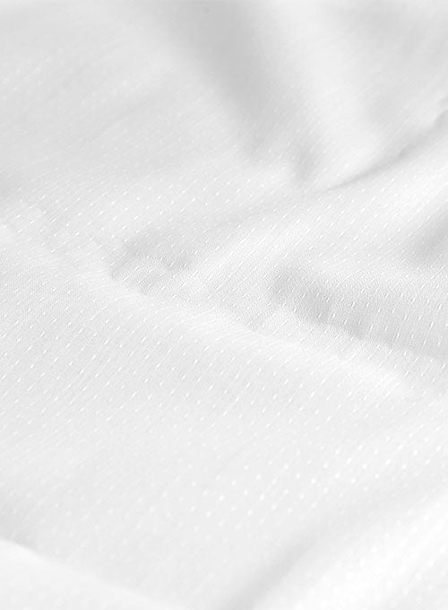 Italian Cotton Dobby Ishola White Shirt - StudioSuits