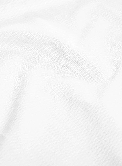 Italian Cotton Dobby Meica White Shirt - StudioSuits