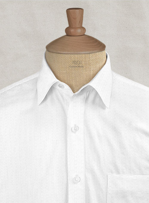 Italian Cotton Dobby Nadall White Shirt