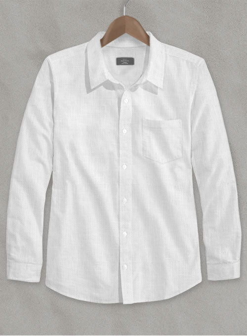 Italian Cotton Dobby Orlini White Shirt