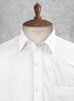 Italian Cotton Dobby Paolu White Shirt - StudioSuits