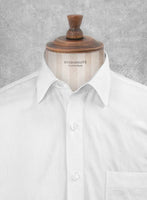 Italian Cotton Dobby Roceta White Shirt - StudioSuits