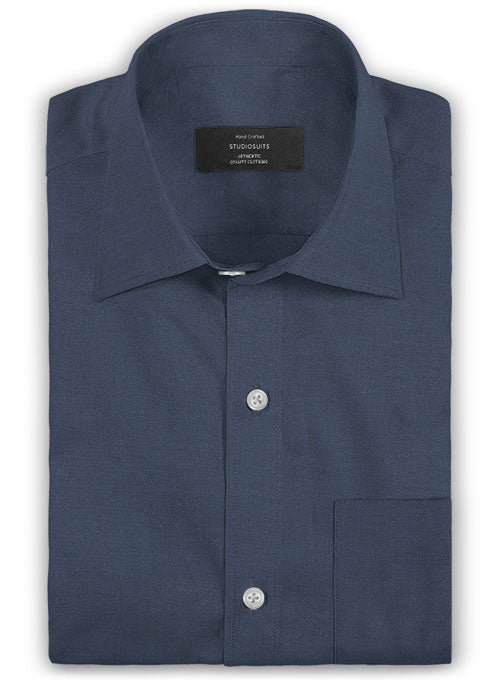 Italian Cotton Indigo Blue Shirt