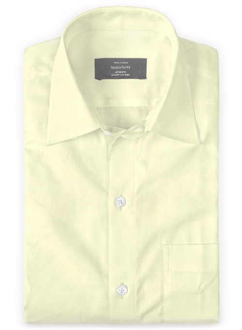 Italian Cotton Light Yellow Shirt - StudioSuits