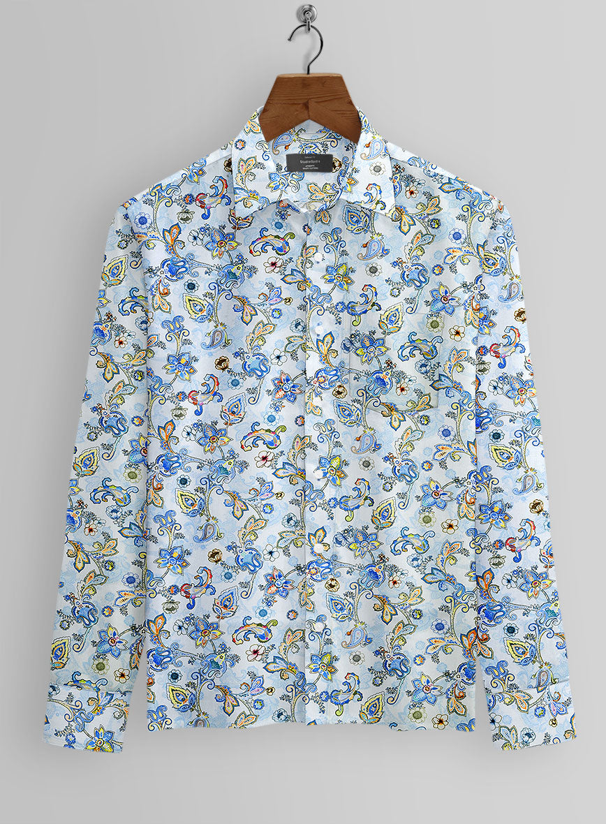 Italian Cotton Ransa Paisley Shirt - StudioSuits