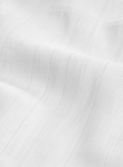 Italian Cotton Stripe Sueni White Shirt - StudioSuits