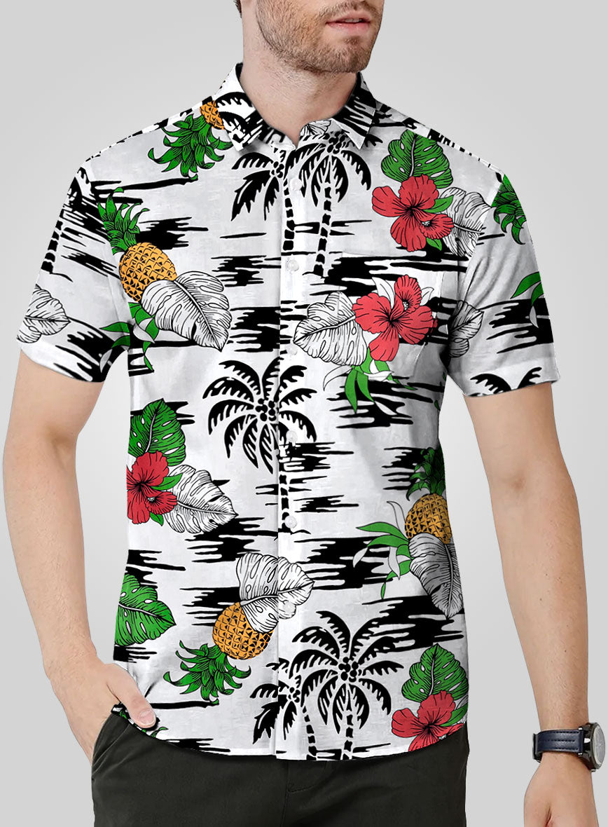 Italian Cotton Hibiscus Shirt - StudioSuits