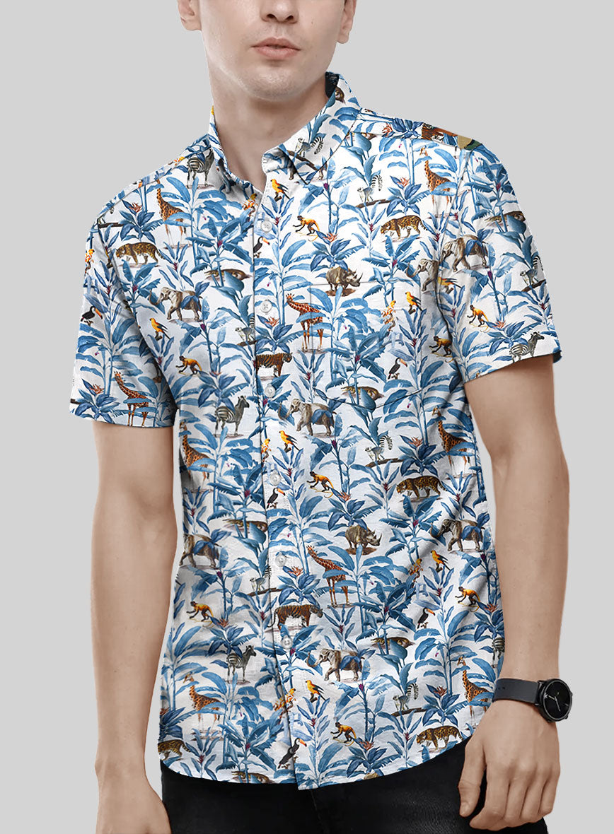 Italian Cotton Rain Forest Shirt - StudioSuits
