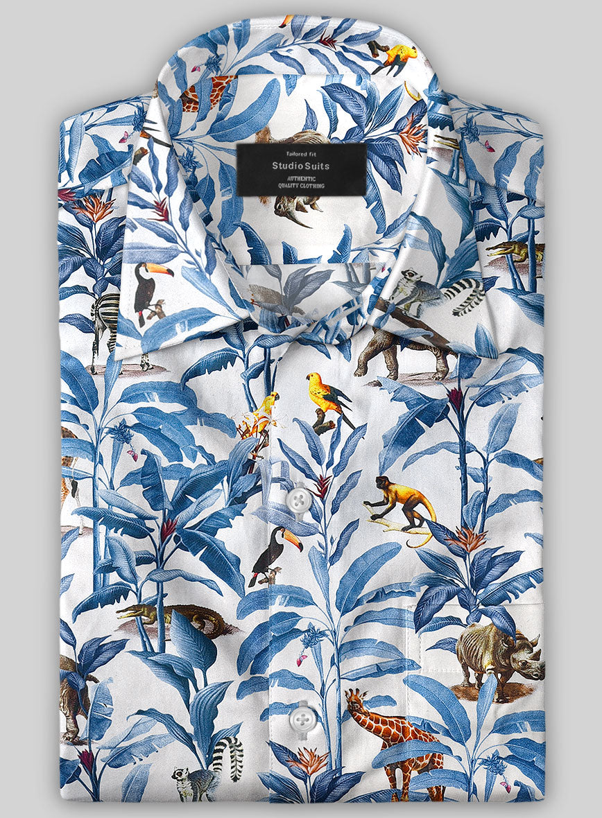 Italian Cotton Rain Forest Shirt - StudioSuits