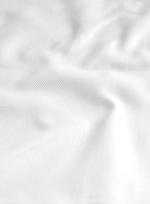 Italian Cotton Dobby Eghini White Shirt - StudioSuits