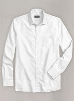 Italian Cotton Dobby Ishola White Shirt - StudioSuits