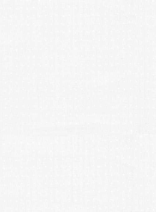 Italian Cotton Dobby Ishola White Shirt - StudioSuits
