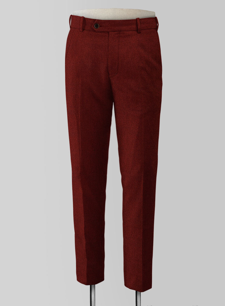Italian Curraut Red Tweed Pants - StudioSuits