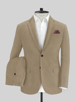 Italian Dark Beige Cotton Stretch Suit - StudioSuits