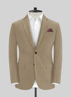 Italian Dark Beige Cotton Stretch Suit - StudioSuits