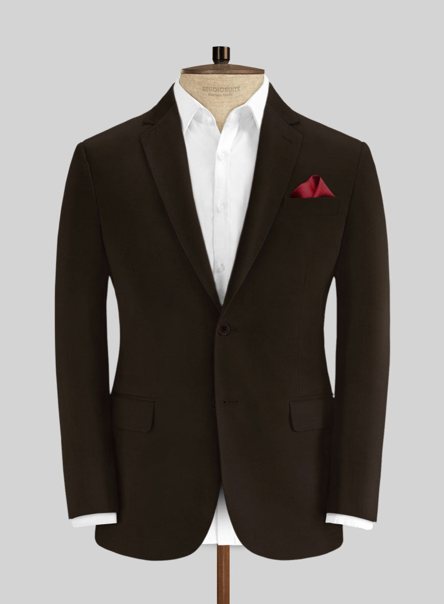 Italian Dark Brown Cotton Stretch Suit - StudioSuits