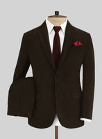 Italian Dark Brown Cotton Stretch Suit - StudioSuits