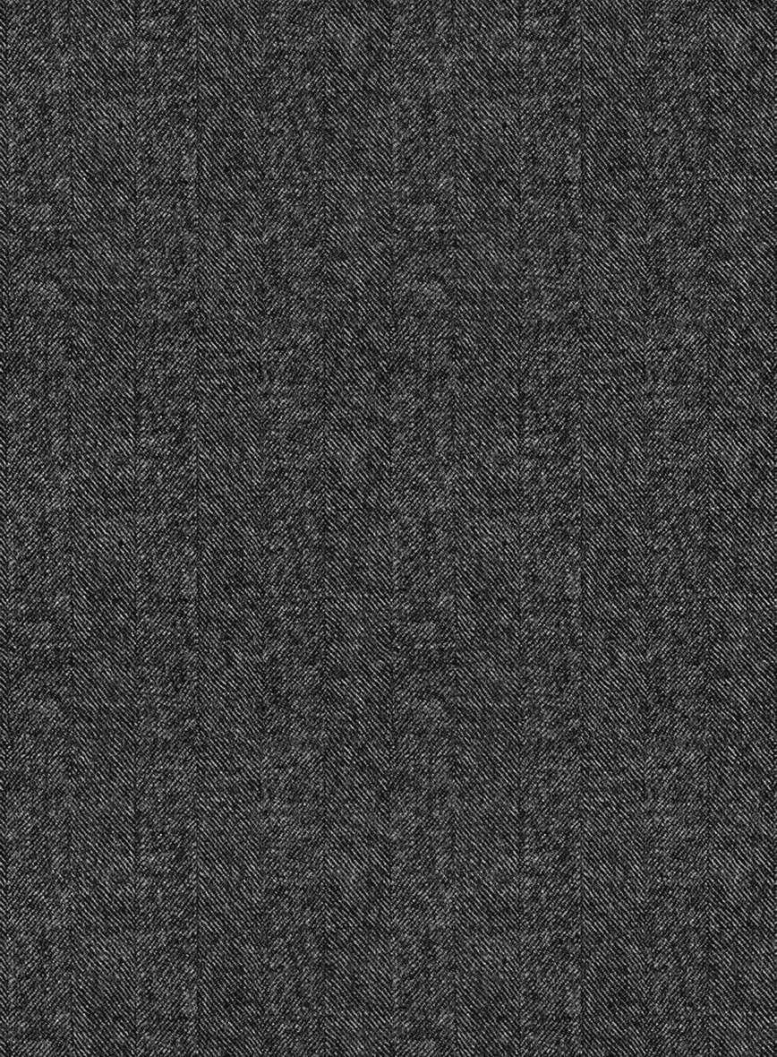Italian Drego Gray Herringbone Wool Jacket - StudioSuits