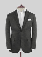 Italian Drego Gray Herringbone Wool Jacket - StudioSuits