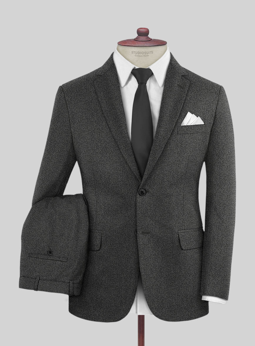 Italian Drego Gray Herringbone Wool Suit - StudioSuits