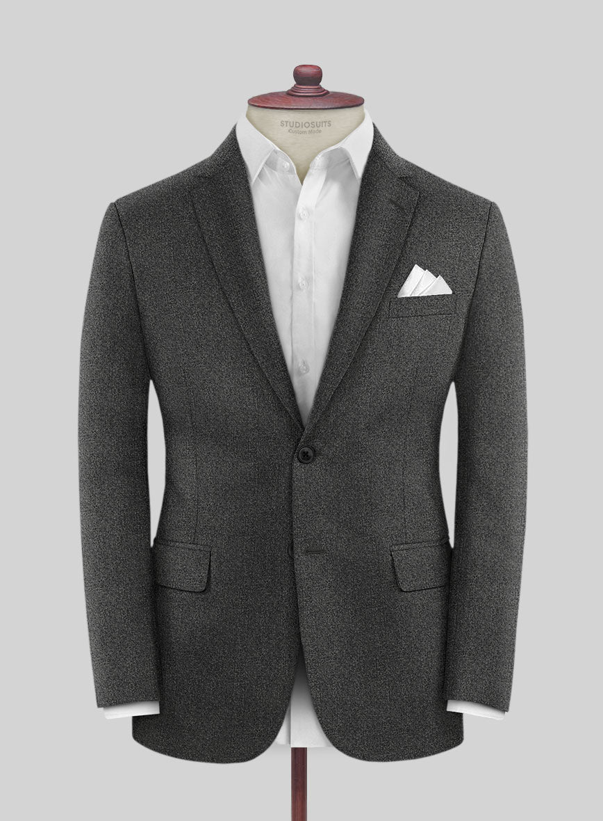 Italian Drego Gray Herringbone Wool Suit - StudioSuits