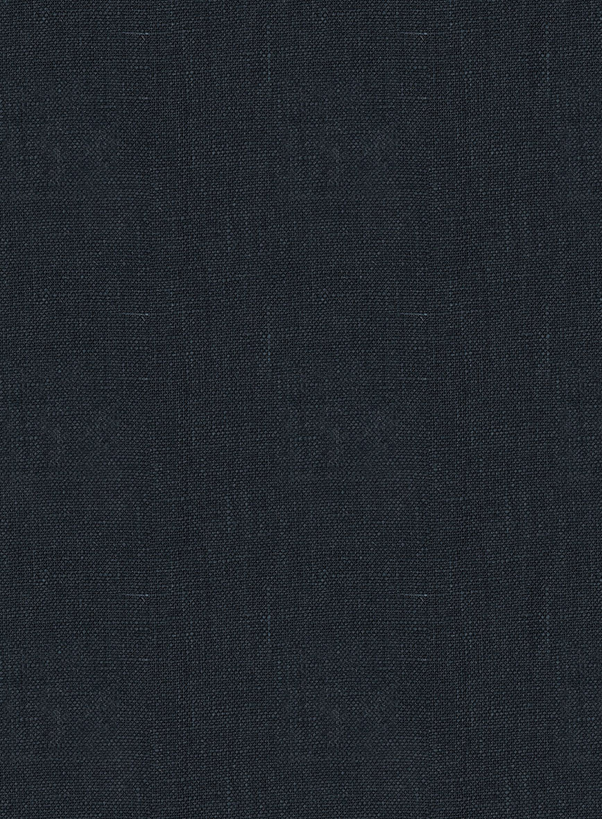 Italian Dark Blue Linen Jacket - StudioSuits