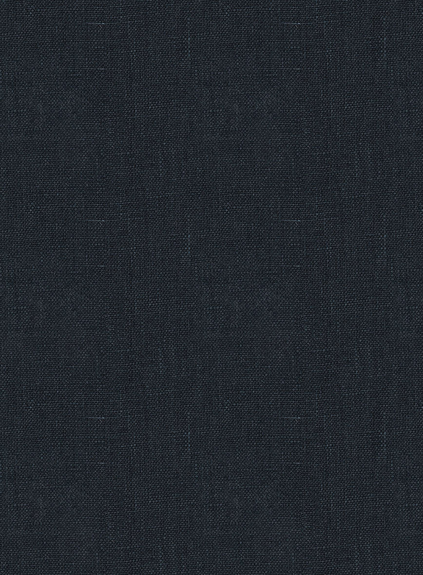 Italian Dark Blue Linen Suit - StudioSuits