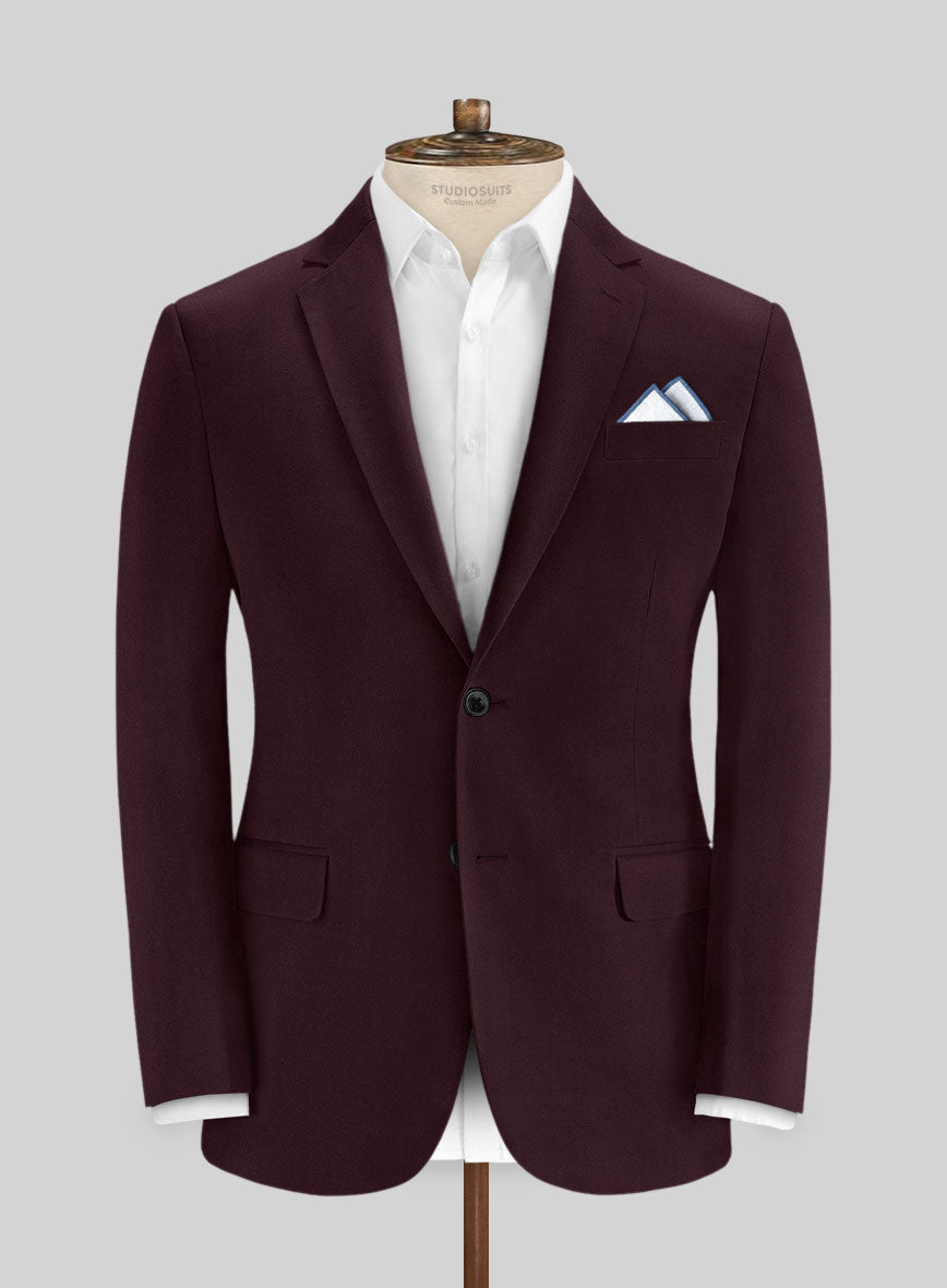 Italian Eggplant Cotton Stretch Jacket - StudioSuits