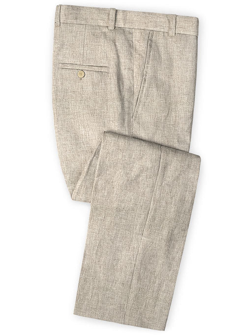 Italian Enchant Beige Linen Pants - StudioSuits