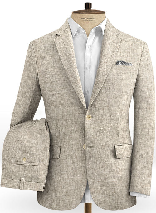 Italian Enchant Beige Linen Suit - StudioSuits