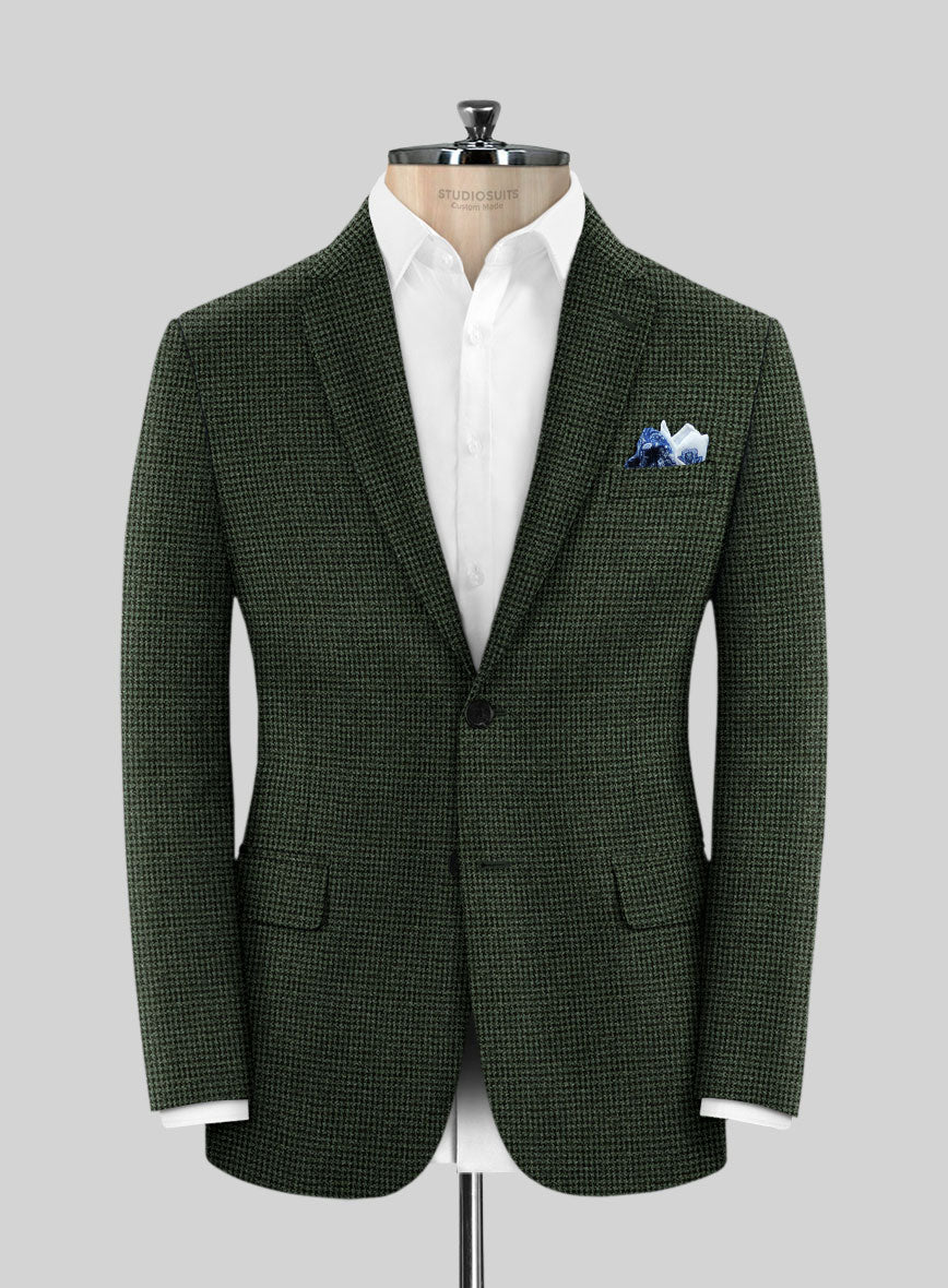 Italian Equiel Green Wool Jacket - StudioSuits