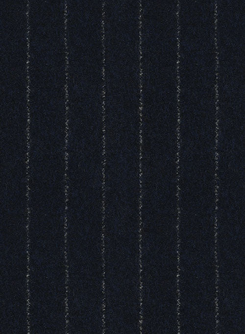 Italian Ercola Navy Blue Stripe Tweed Jacket - StudioSuits