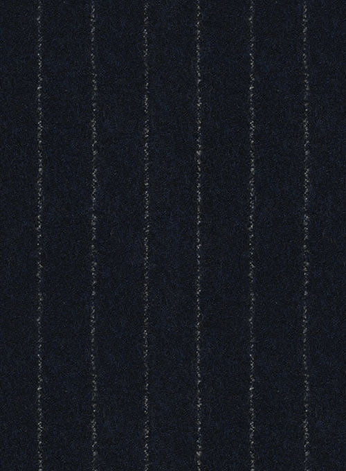 Italian Ercola Navy Blue Stripe Tweed Pants - StudioSuits