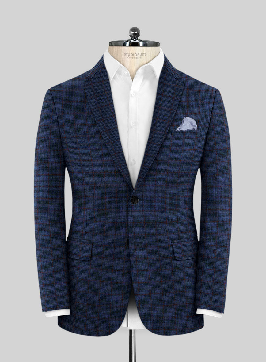 Italian Ermene Blue Wool Jacket - StudioSuits