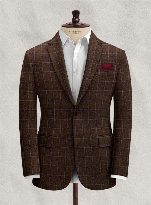 Italian Fulvia Brown Checks Tweed Suit - StudioSuits