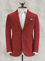 Italian Gimson Red Cotton Stretch Jacket - StudioSuits