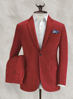 Italian Gimson Red Cotton Stretch Suit - StudioSuits