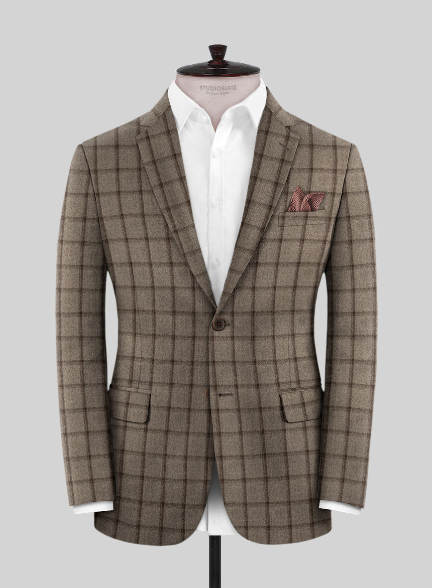 Italian Goiti Brown Wool Jacket - StudioSuits