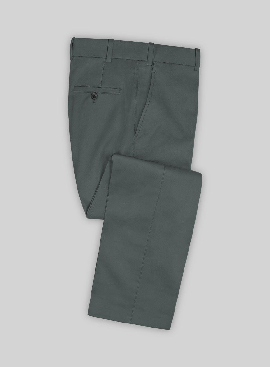 Italian Gray Cotton Pants - StudioSuits