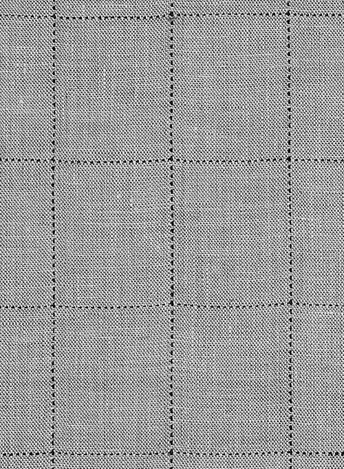 Italian Gray Square Linen Suit - StudioSuits