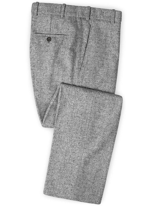 Italian Hazy Gray Tweed Pants - StudioSuits