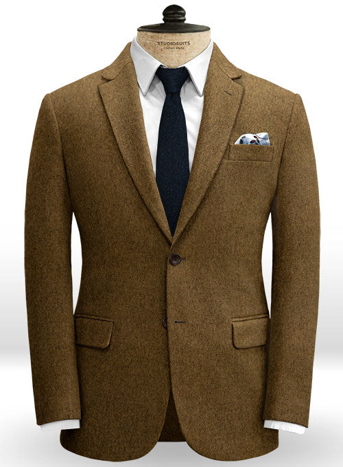 Italian Heavy Cashmere Brown Tweed Jacket - StudioSuits